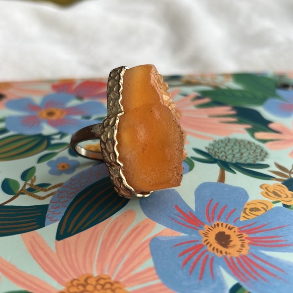 🆑 [4/$20] Huge Faux Orange Stone Rock Large Ring - Picture 2 of 6